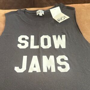 Riot Society Charcoal 'Slow Jams' Sleeveless Tee